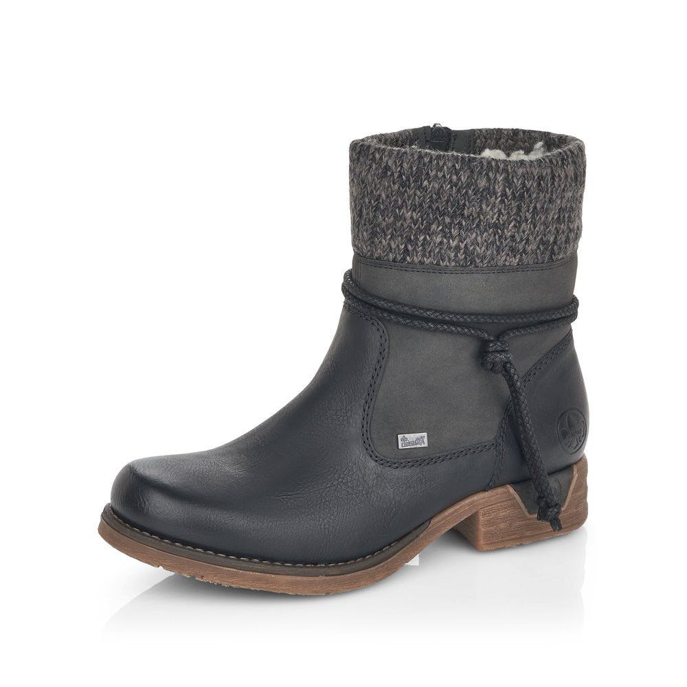 Rieker Synthetic Material Women's short boots| 79688 Ankle Boots - Black