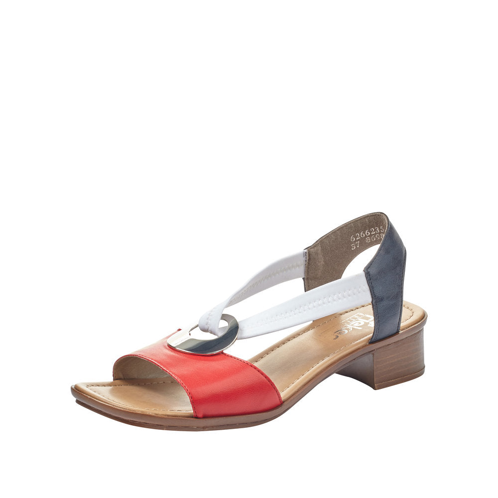 Rieker Women's sandals | Style 62662 Dress Sandal - Red Combination