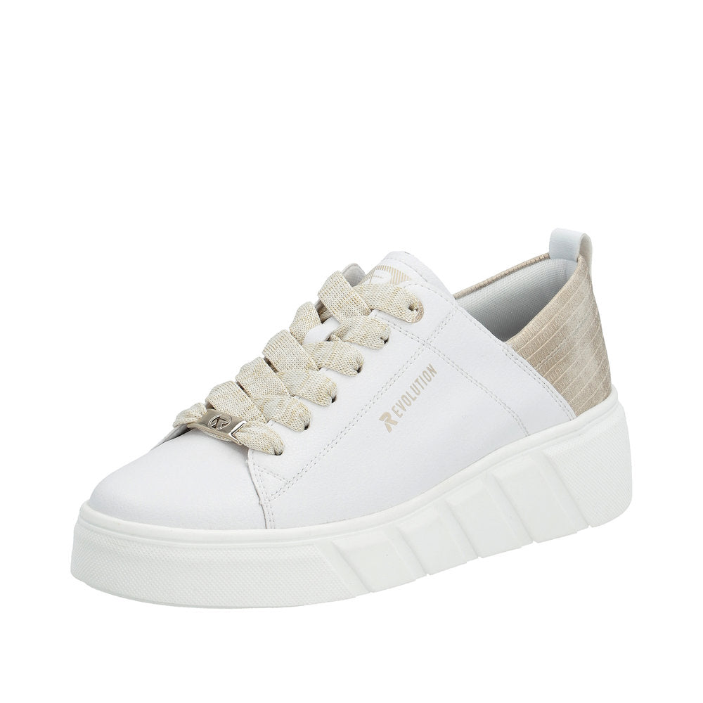 Rieker EVOLUTION Women's shoes | Style W0502 Athletic Lace-up - White