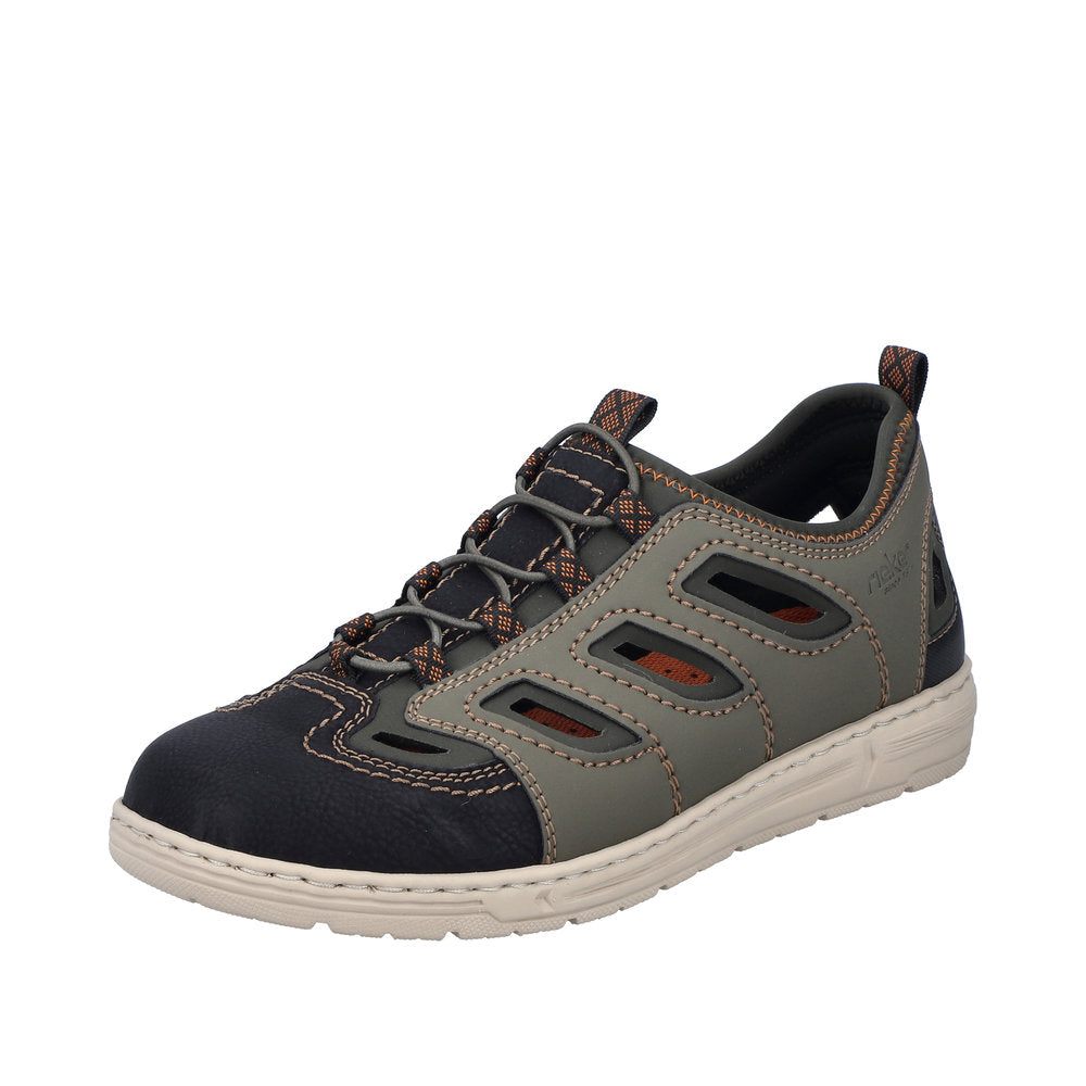 Rieker Men's shoes | Style 08665 Athletic Trekking - Green Combination