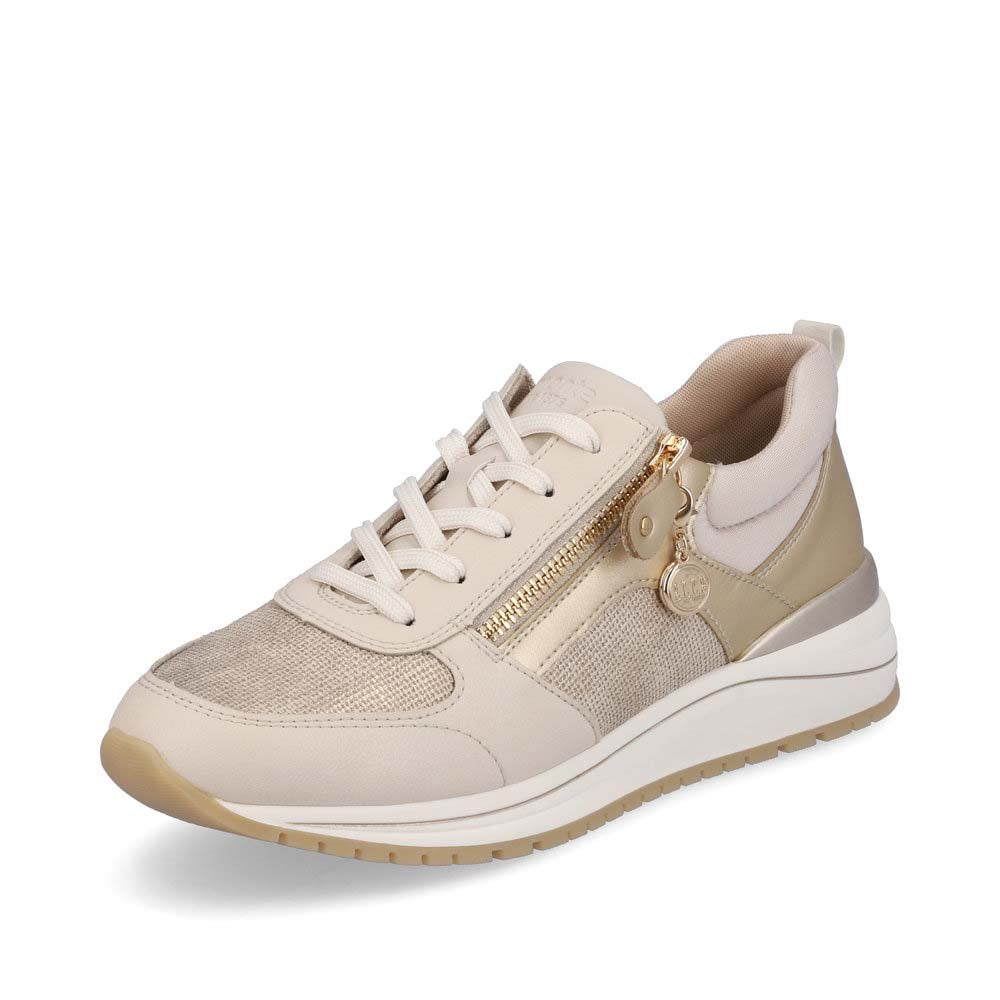 Remonte Women's shoes | Style R3702 Casual Lace-up with zip - Beige Combination