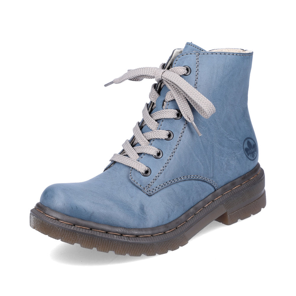 Rieker Synthetic leather Women's short boots | 78240 Ankle Boots - Blue