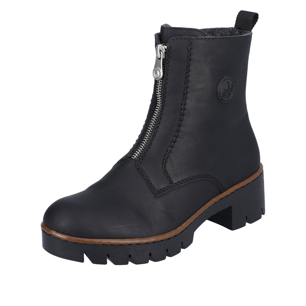 Rieker Synthetic Material Women's mid height boots| X5754 Mid-height Boots - Black
