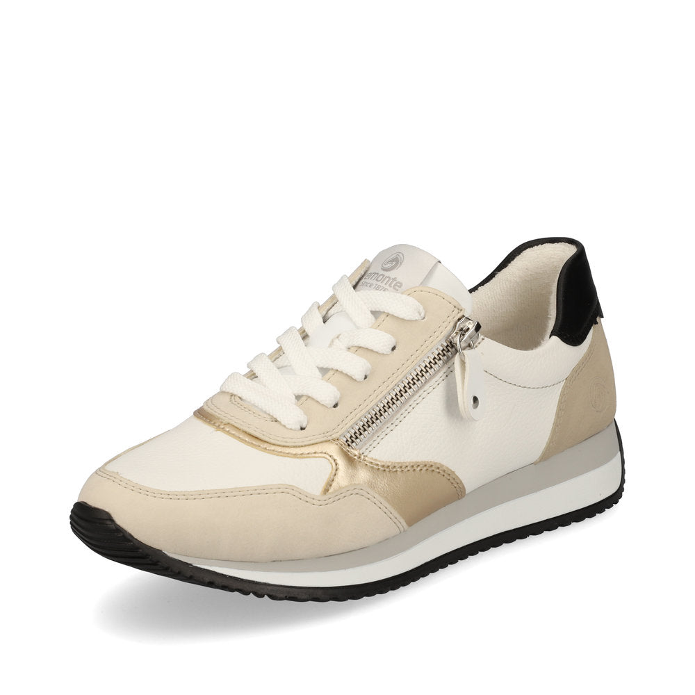 Remonte Women's shoes | Style D0H01 Athletic Lace-up with zip - Beige
