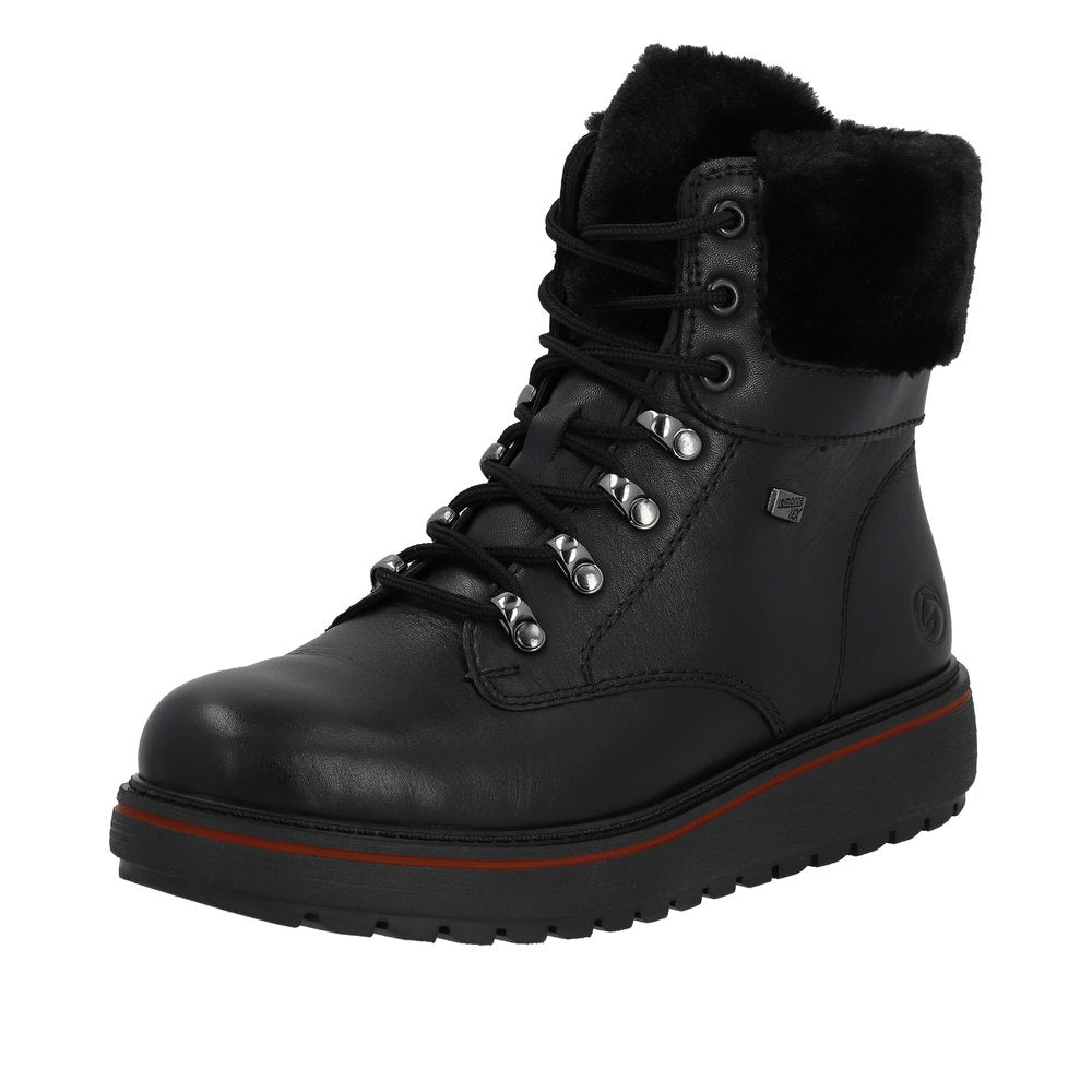Remonte Leather Women's Mid Height Boots| D0U70 Mid-height BootsFlip Grip - Black