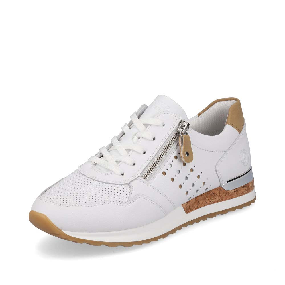 Remonte Women's shoes | Style R2536 Casual Lace-up with zip - White Combination