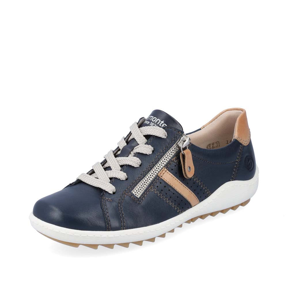 Remonte Women's shoes | Style R1432 Casual Lace-up with zip - Yellow Combination