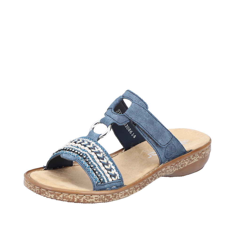 Rieker Women's sandals | Style 628M6 Casual Mule - Blue