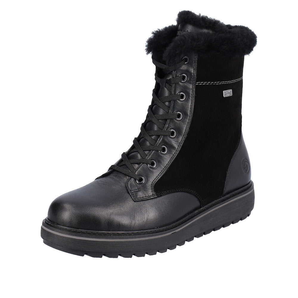 Remonte Suede Leather Women's Mid Height Boots | D0U76 Mid-height Boots - Black