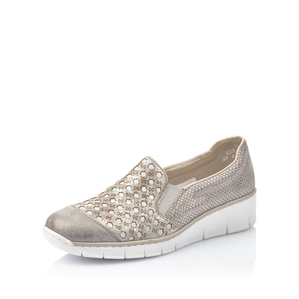 Rieker Women's shoes | Style 537W4 Casual Slip-on - Grey Combination