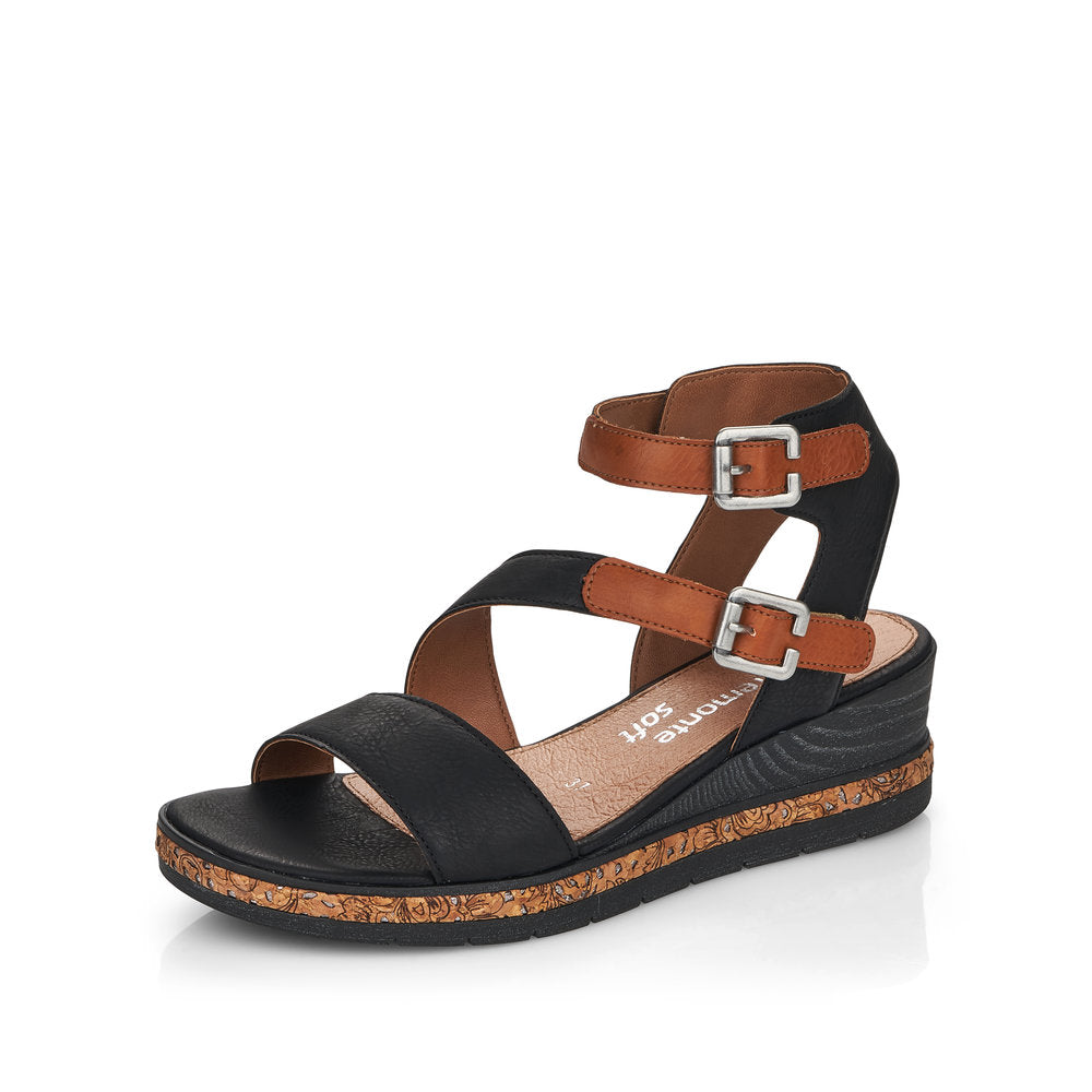 Remonte Women's sandals | Style D3052 Casual Sandal - Black Combination