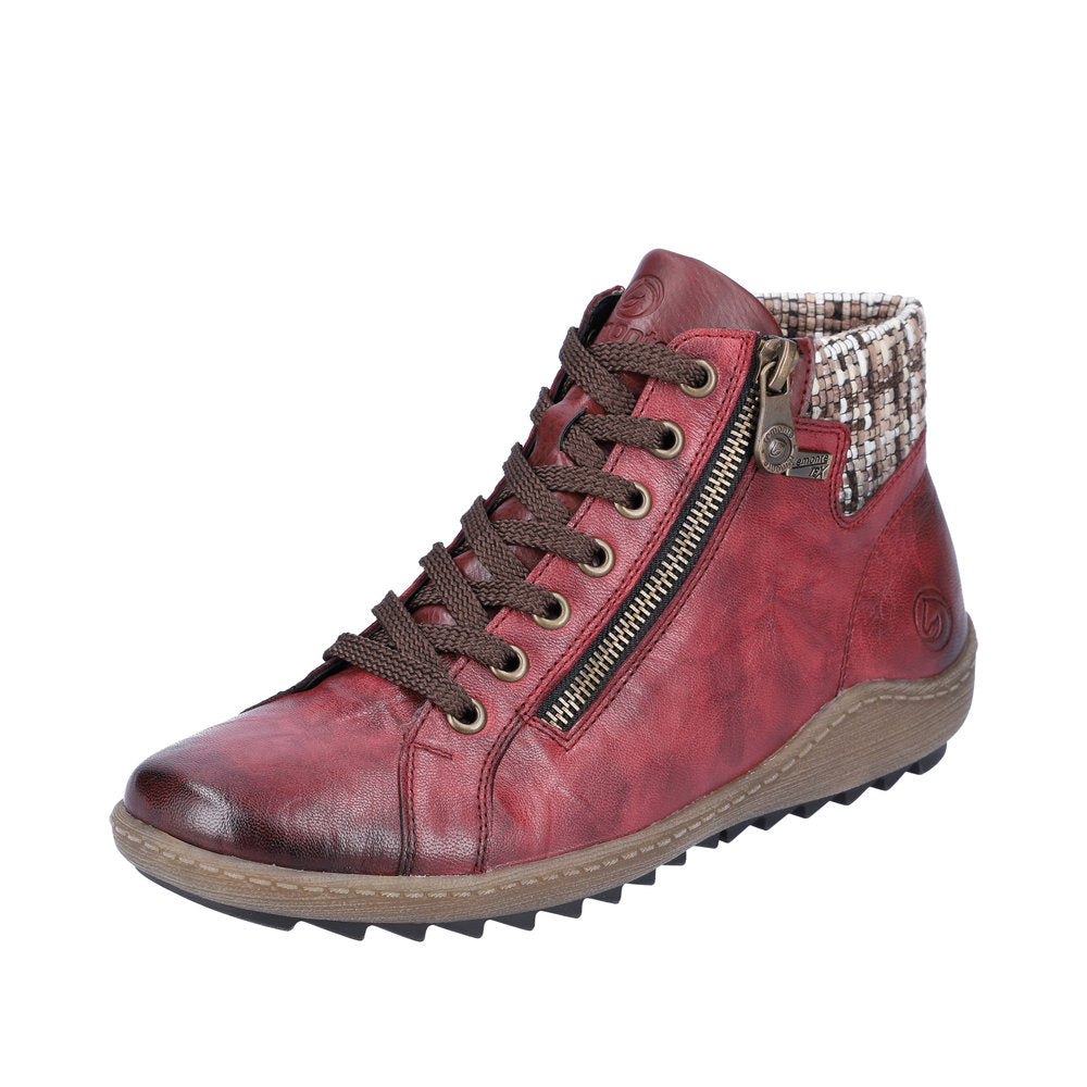 Remonte Leather Women's short boots| R1485 Ankle Boots - Red Combination