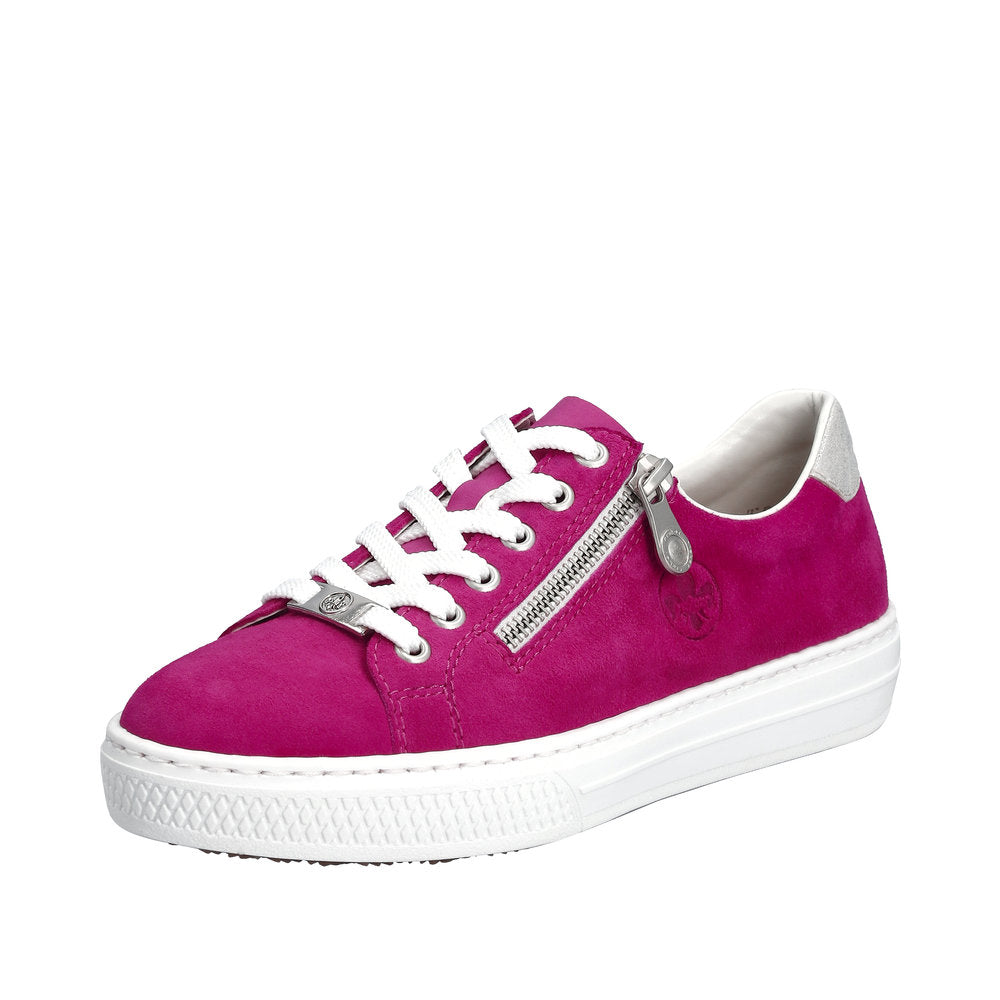 Rieker Women's shoes | Style L59L1 Athletic Lace-up with zip - Pink