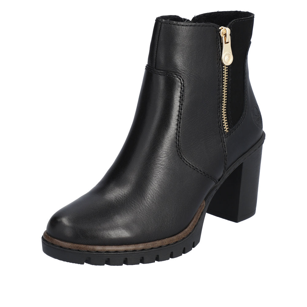Rieker Leather Women's short boots | Y2557 Ankle Boots - Black