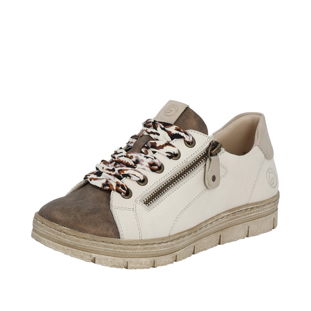 Remonte Leather Women's shoes| D5825 - Beige Combination