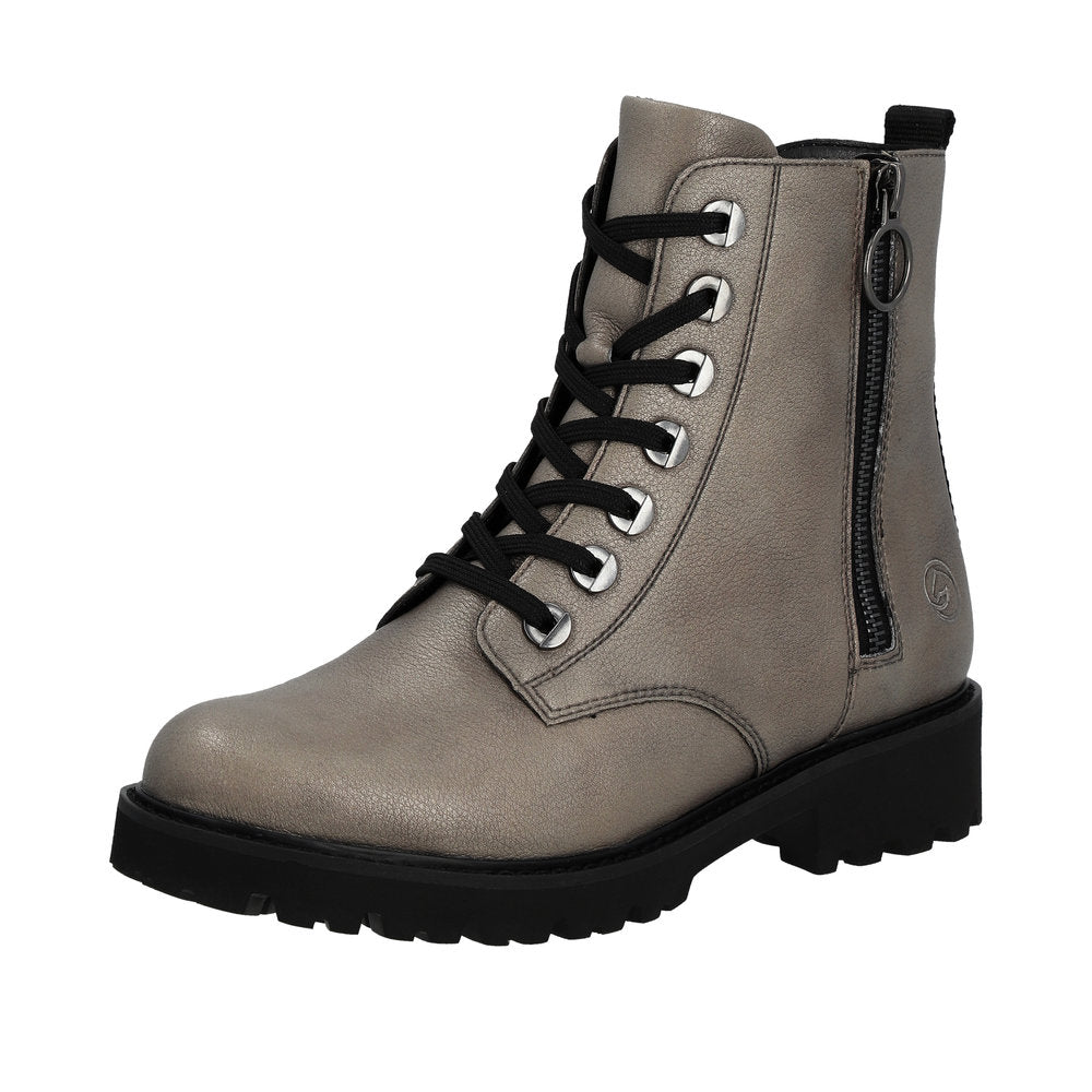 Remonte Leather Women's mid height boots| D8671 Mid-height Boots - Metallic
