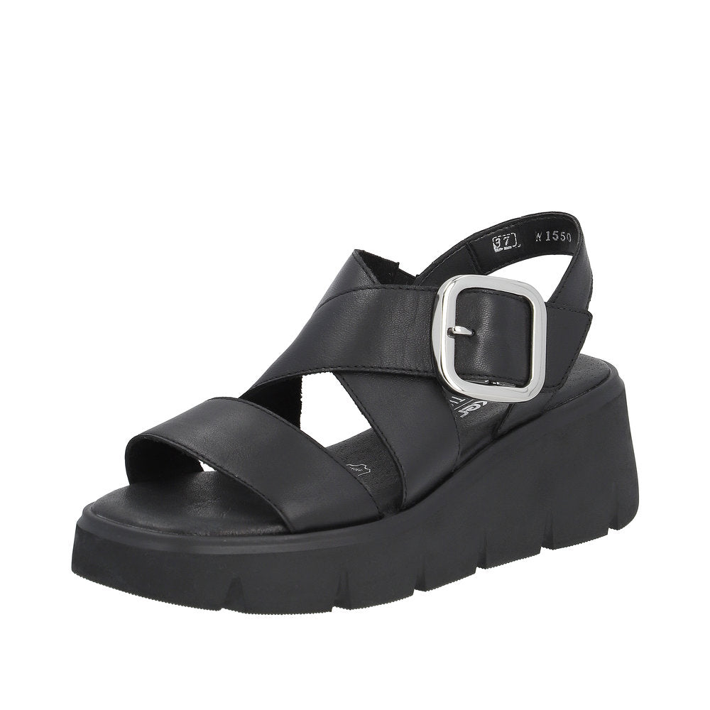 Rieker EVOLUTION Women's sandals | Style W1550 Casual Sandal - Black