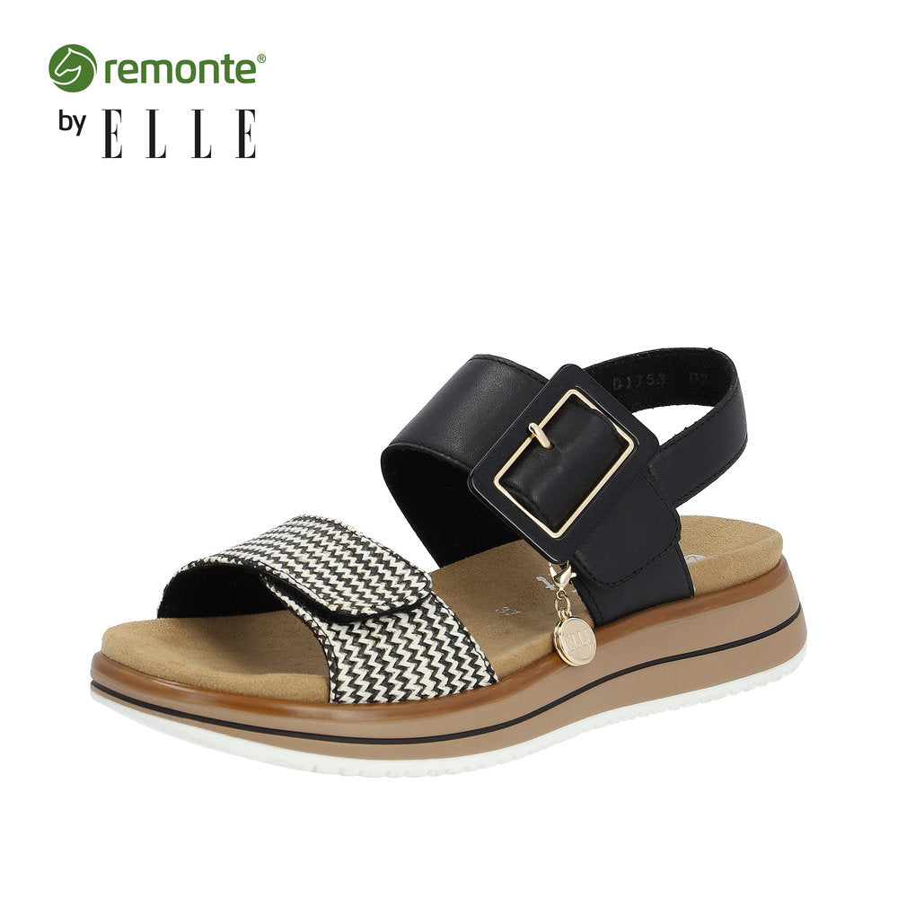 Remonte Women's sandals | Style D1J53 Casual Sandal - Black Combination