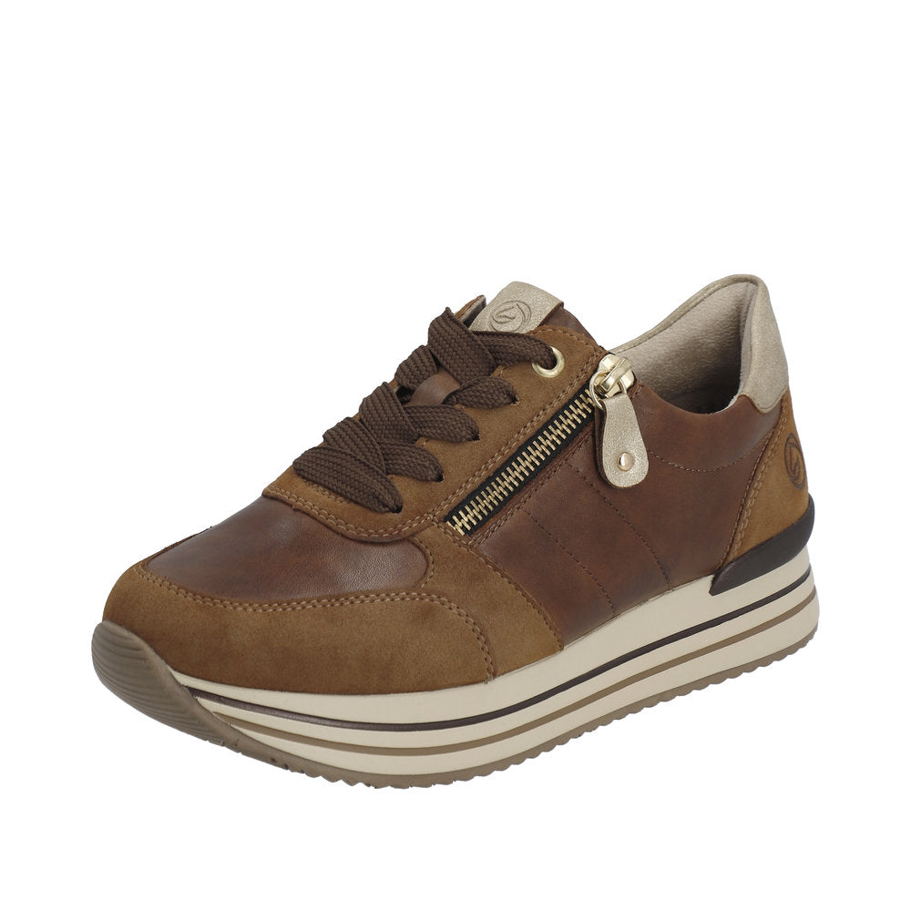 Remonte Leather Women's shoes| D1316 - Brown Combination