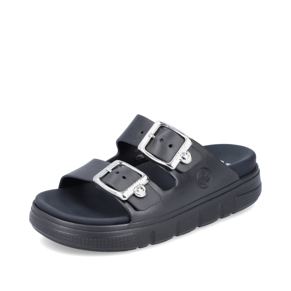 Rieker Women's sandals | Style P2180 Casual Mule - Black