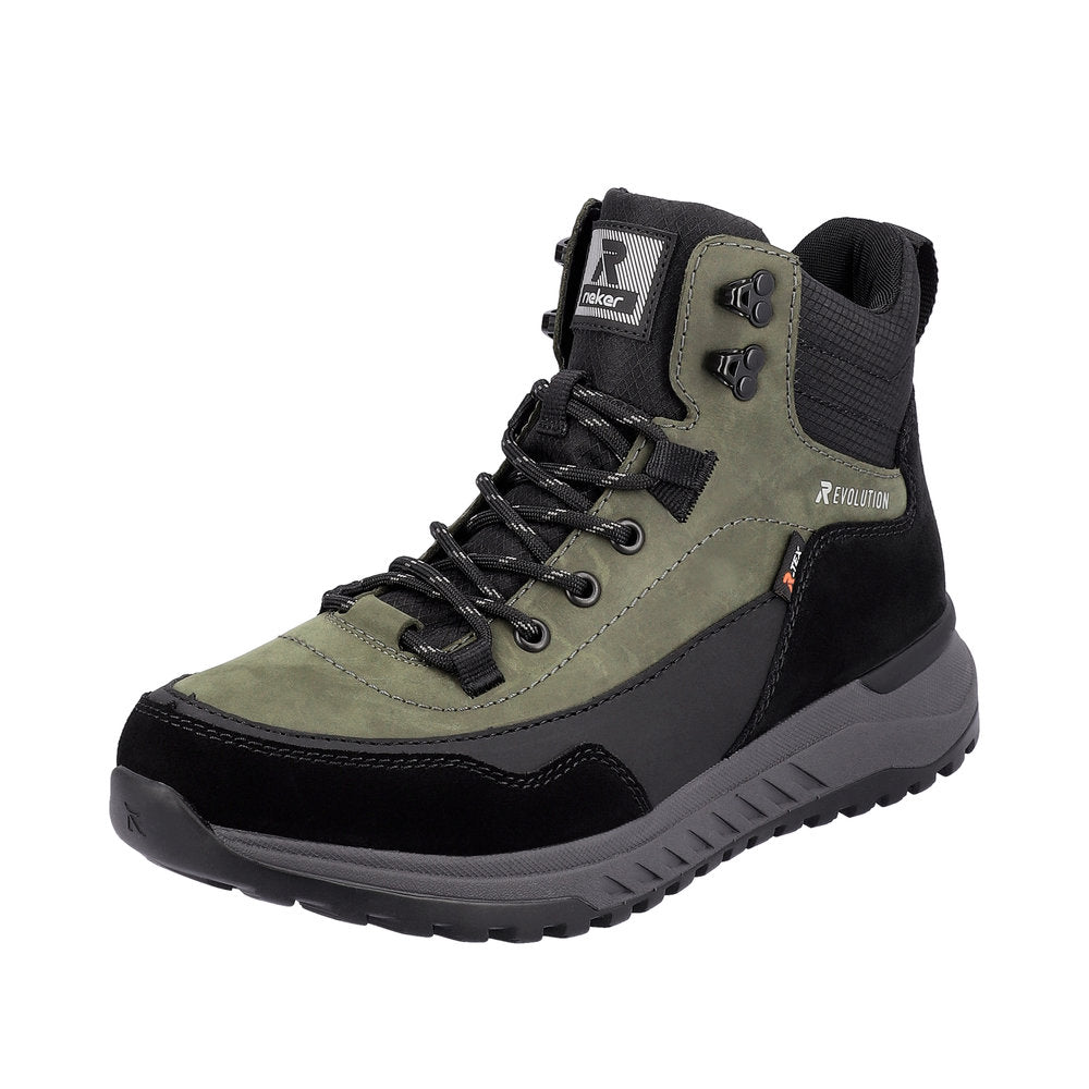 Rieker EVOLUTION Suede Leather Men's Boots| U0169 Ankle BootsFiber Grip - Black