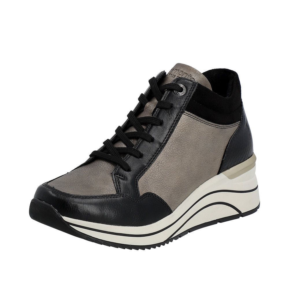 Remonte Leather Women's short boots| D0T70 Ankle Boots - Black Combination