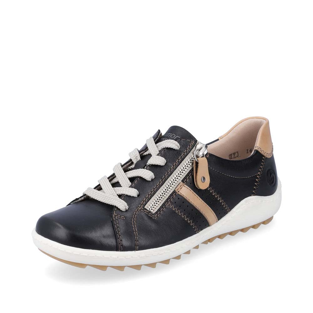 Remonte Women's shoes | Style R1432 Casual Lace-up with zip - Green Combination