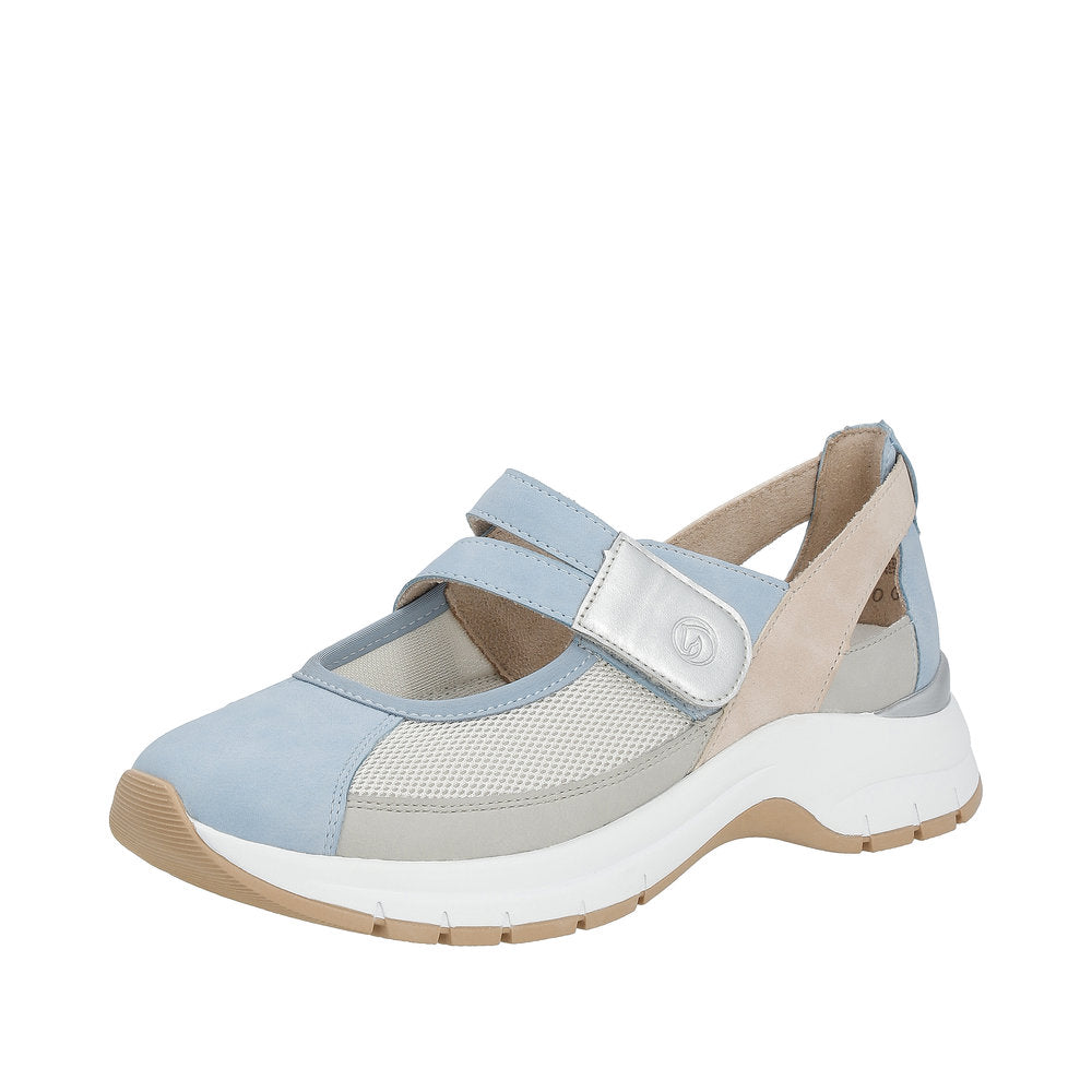 Remonte Women's shoes | Style D0G08 Casual Ballerina with Strap - Blue Combination