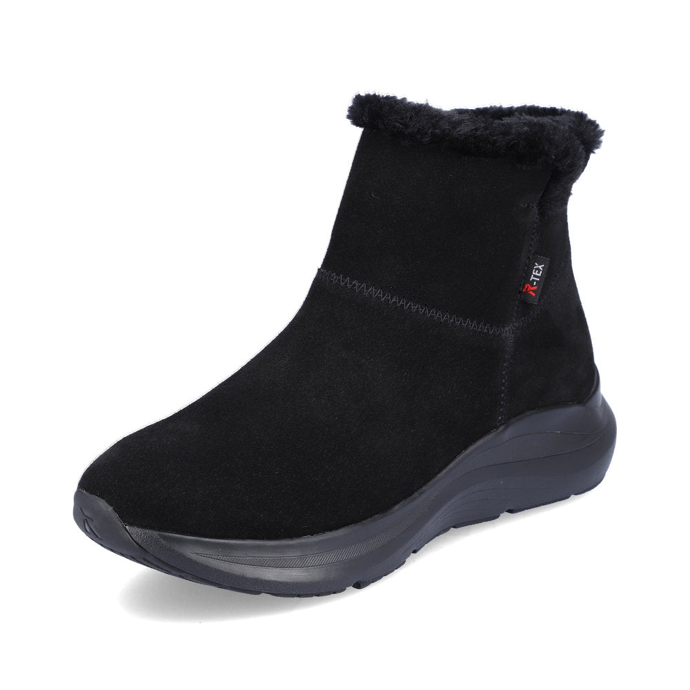 Rieker EVOLUTION Suede leather Women's Short Boots| 42170 Ankle Boots - Black