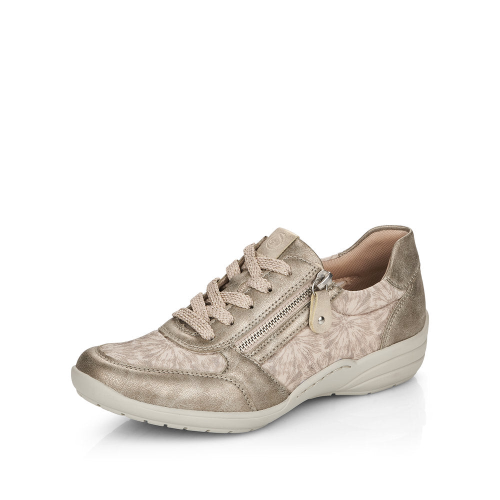 Remonte Women's shoes | Style R7637 Casual Lace-up with zip - Metallic