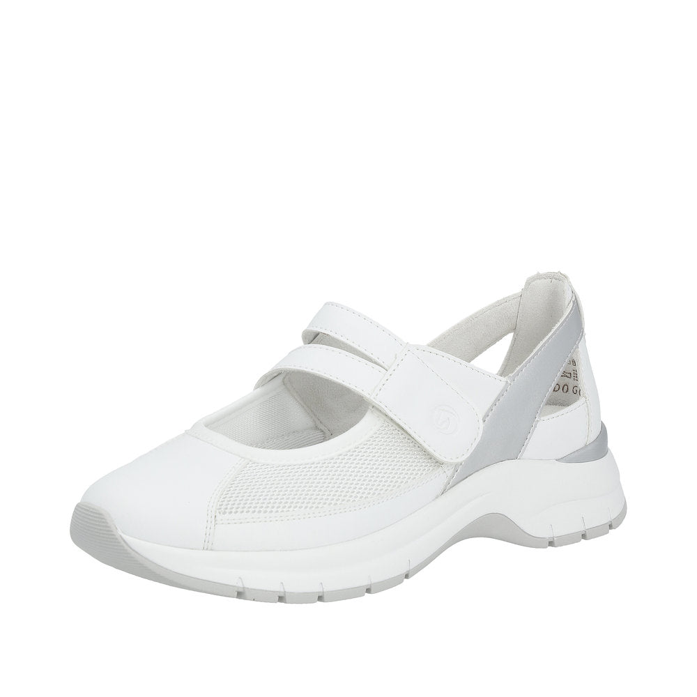 Remonte Women's shoes | Style D0G08 Casual Ballerina with Strap - White Combination