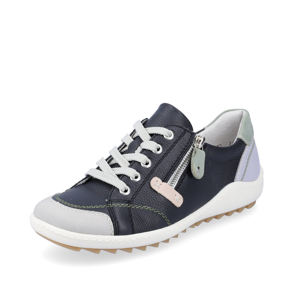 Remonte Women's shoes | Style R1427 Casual Lace-up with zip - Blue Combination