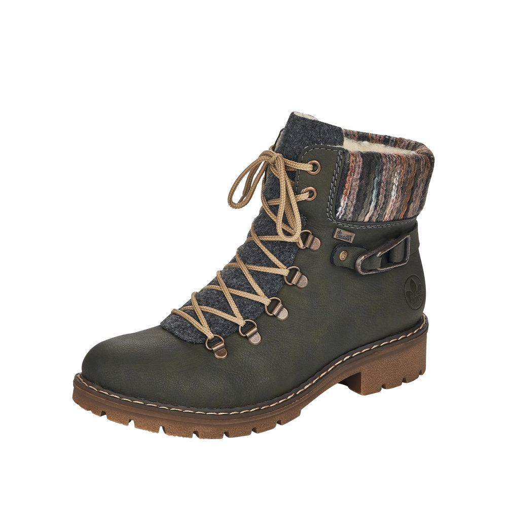 Rieker Synthetic Material Women's short boots | Y9131 Ankle Boots - Green