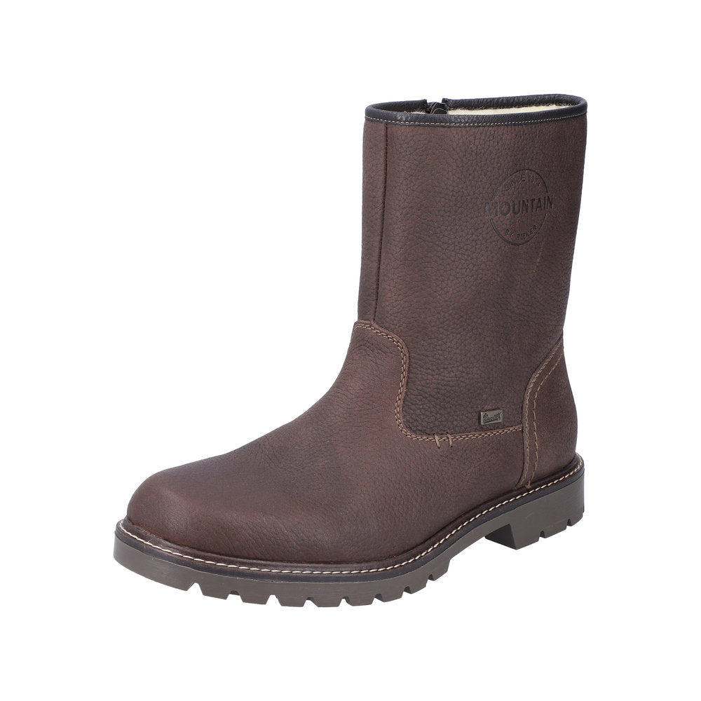 Rieker Leather Men's Boots | 39870-00 Ankle Boots Fiber Grip - Dark Brown