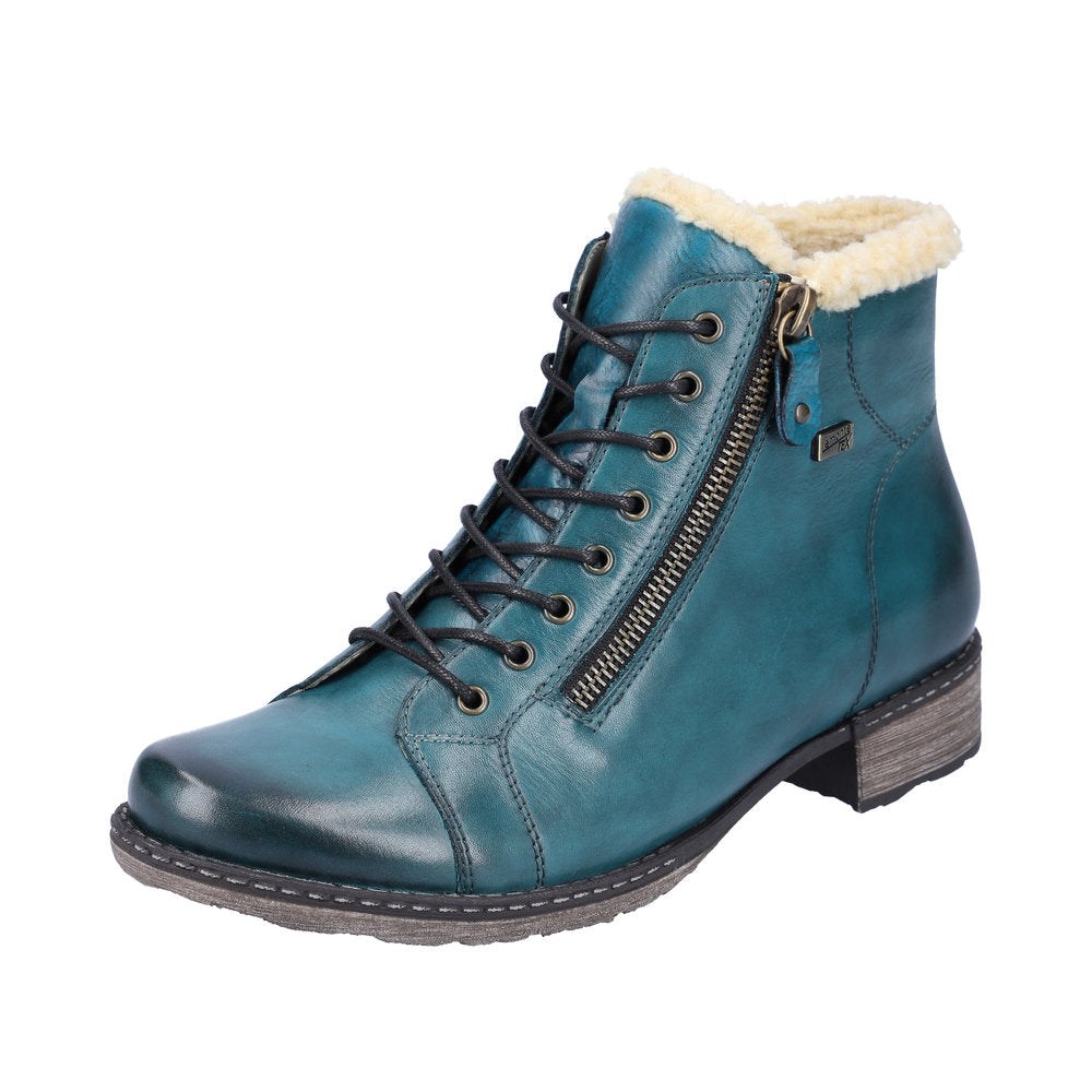 Remonte Leather Women's Mid Height Boots| D4372-01 Mid-height Boots - Blue Combination