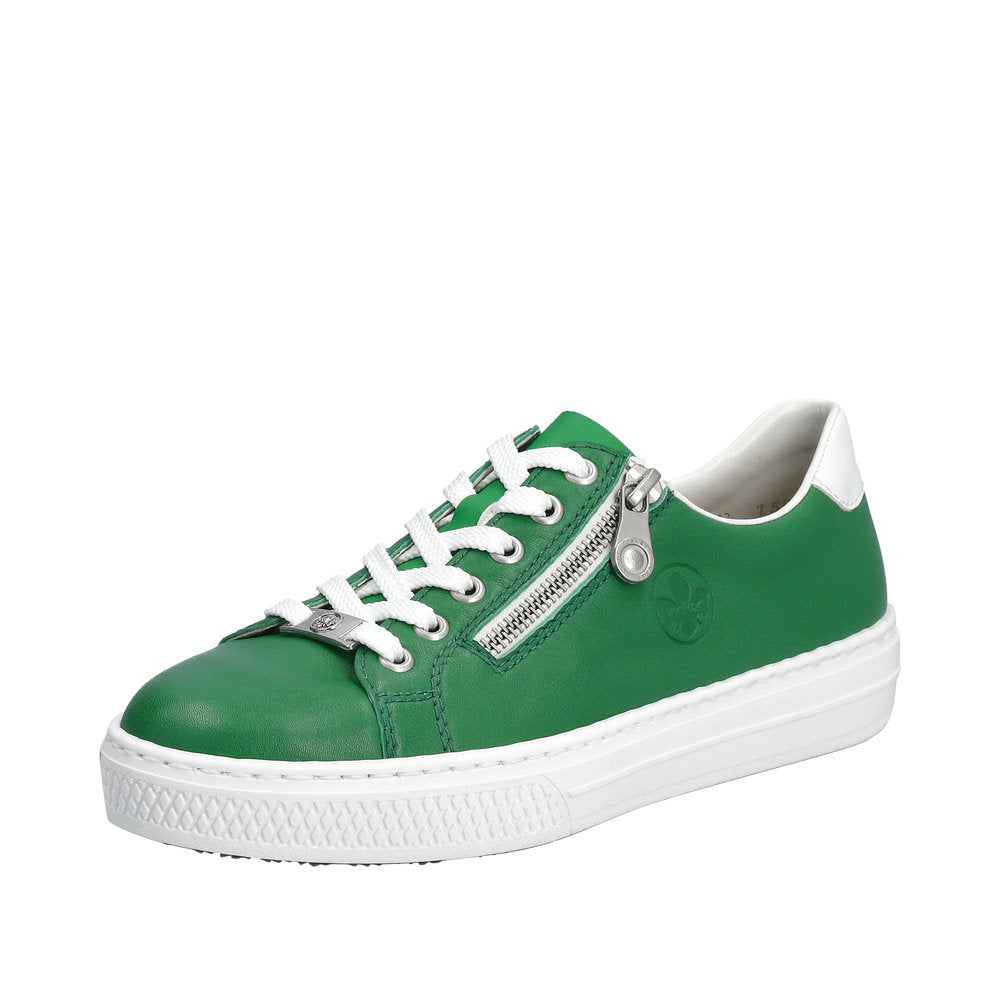 Rieker Women's shoes | Style L59L1 Athletic Lace-up with zip - Green