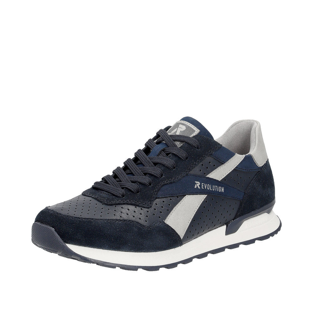 Rieker EVOLUTION Men's shoes | Style U0302 Athletic Lace-up - Blue