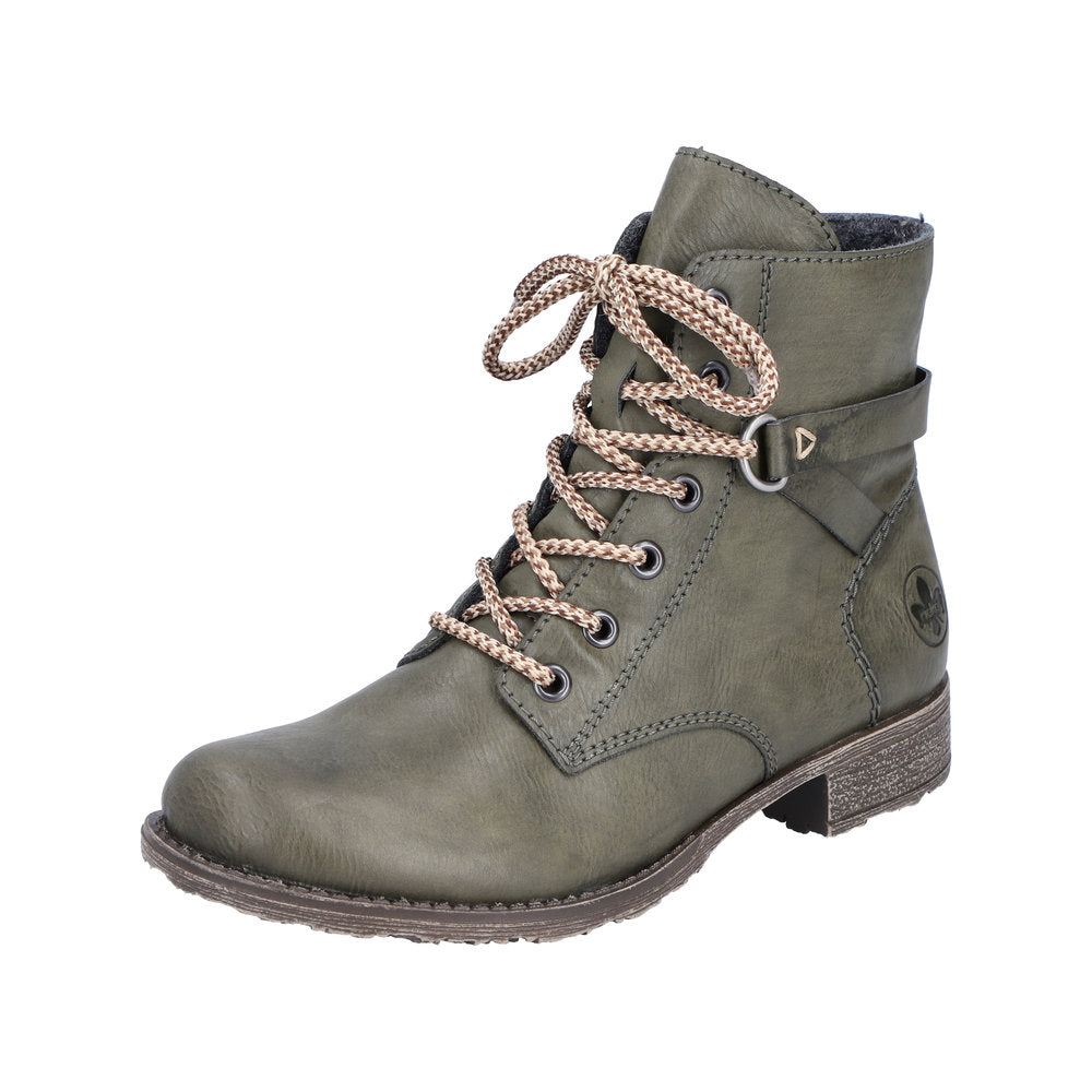 Rieker Synthetic Material Women's short boots| 70848 Ankle Boots - Green