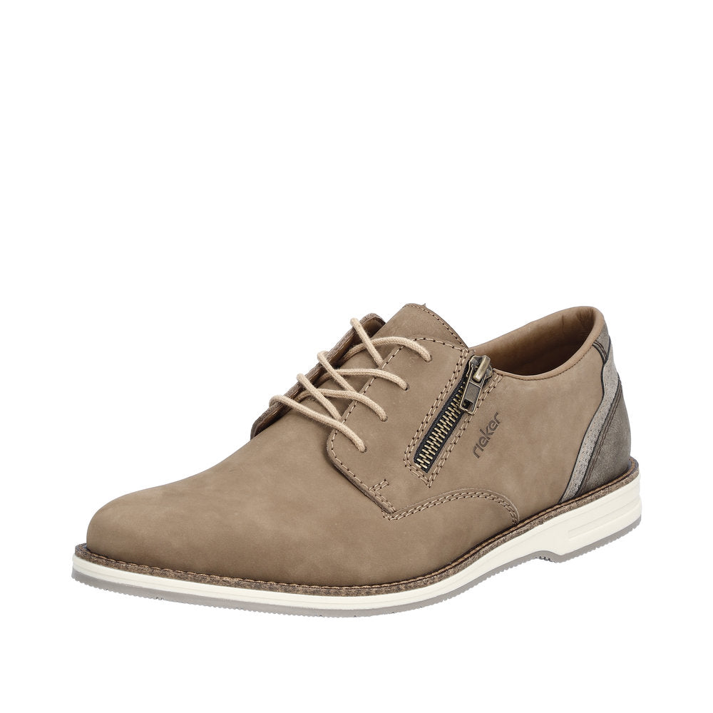 Rieker Men's shoes | Style 12505 Dress Lace-up with zip - Brown