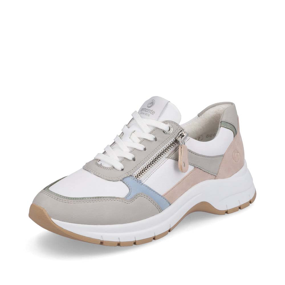 Remonte Women's shoes | Style D0G02 Casual Lace-up with zip - White Combination