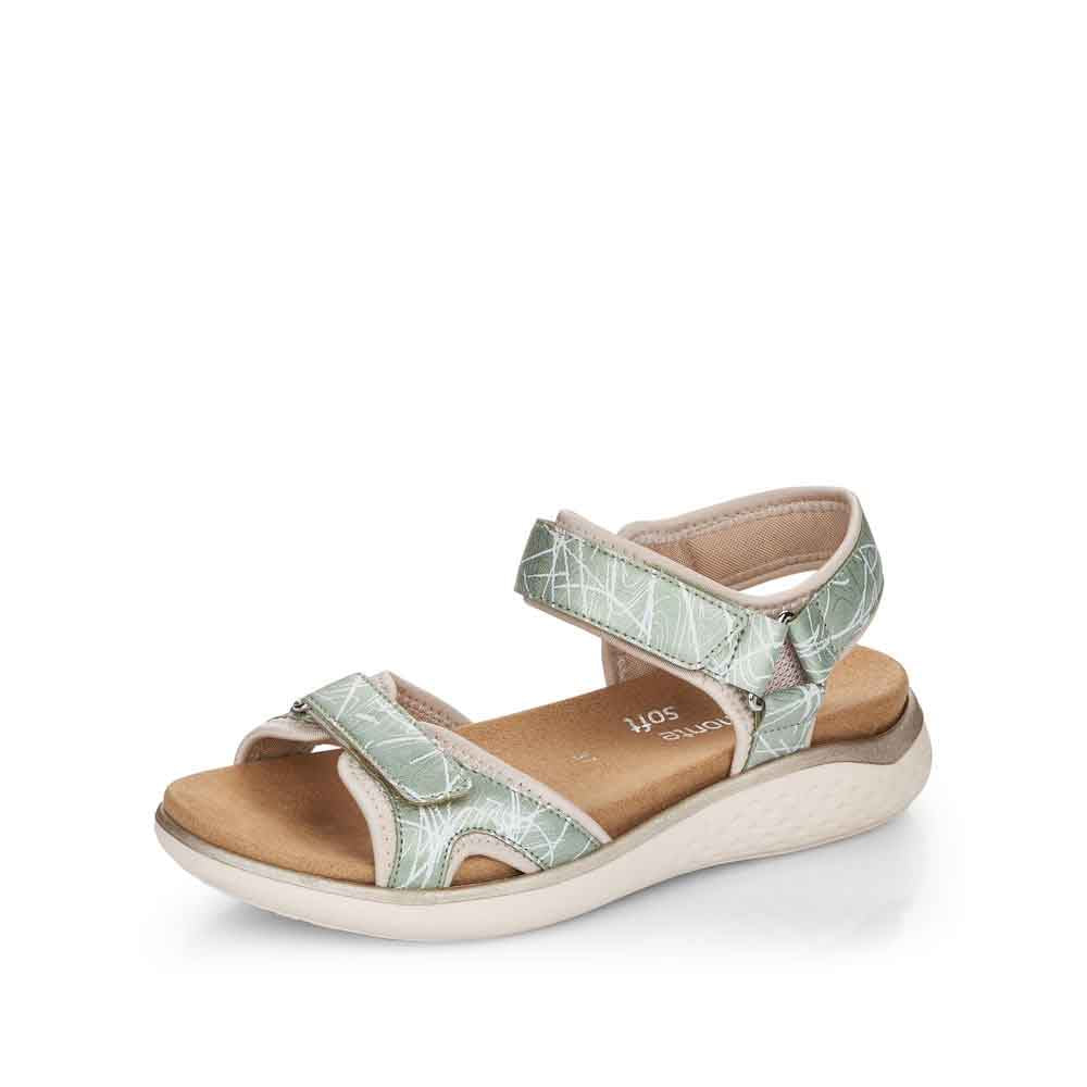 Remonte Women's sandals | Style D7752 Casual Sandal - Green Combination
