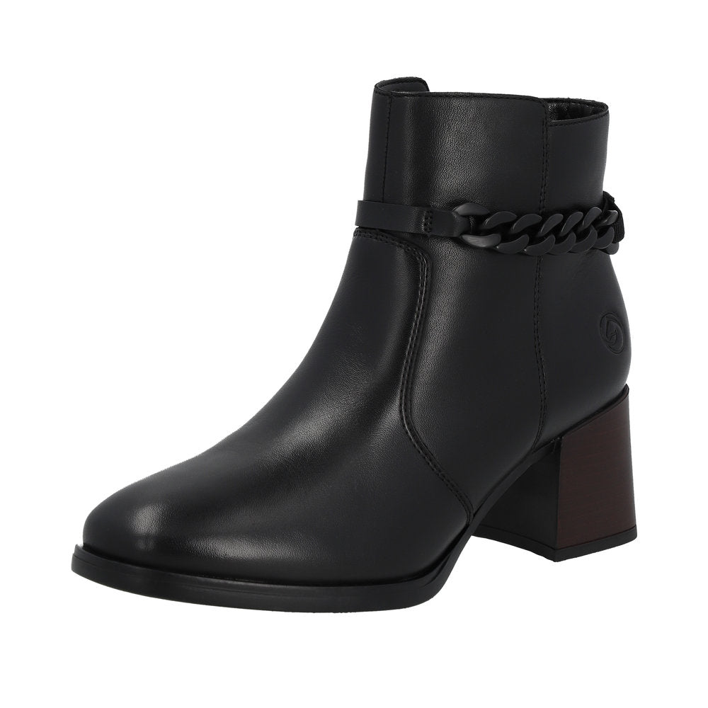 Remonte Leather Women's mid height boots| D0V73 Mid-height Boots - Black