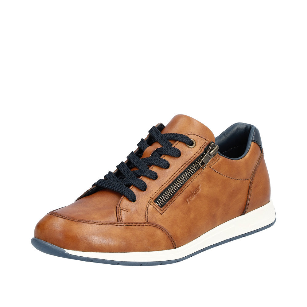 Rieker Men's shoes | Style 11903 Casual Lace-up with zip - Brown