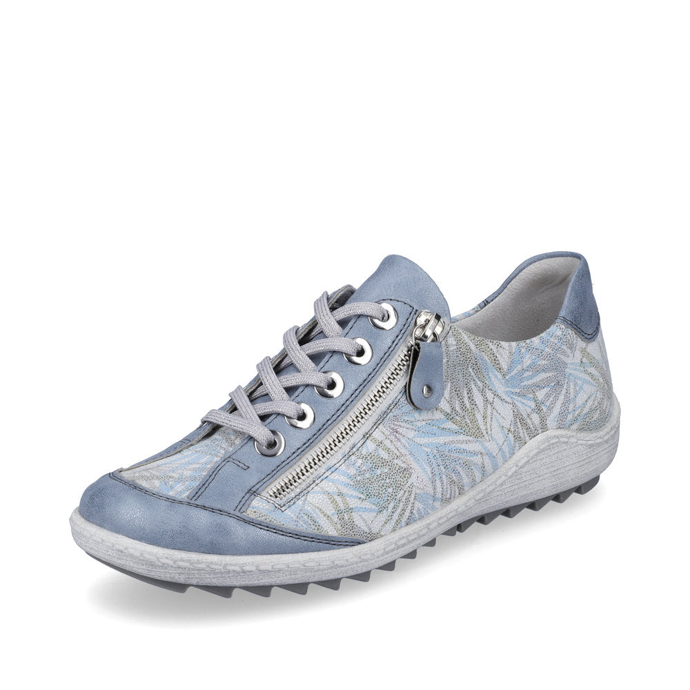 Remonte Women's shoes | Style R1402 Casual Lace-up with zip - Blue Combination