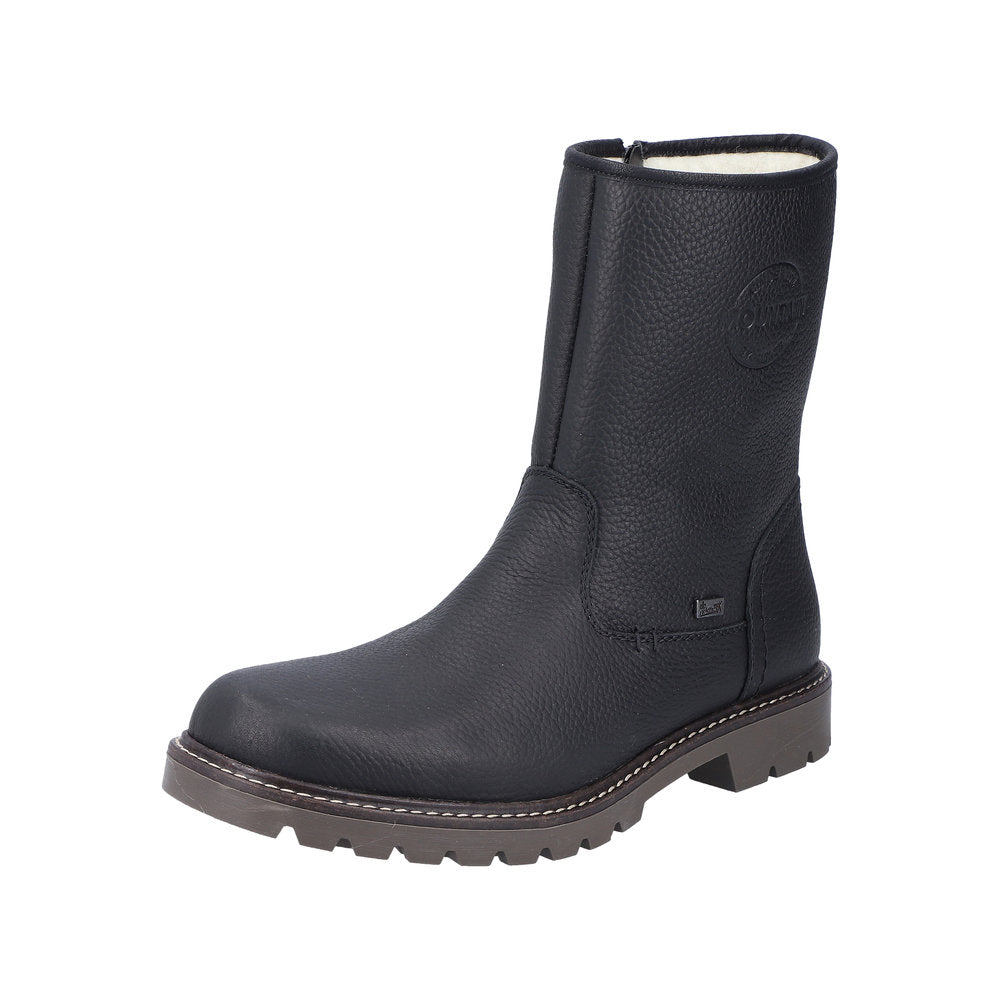 Rieker Leather Men's Boots | 39870-00 Ankle Boots Fiber Grip - Black