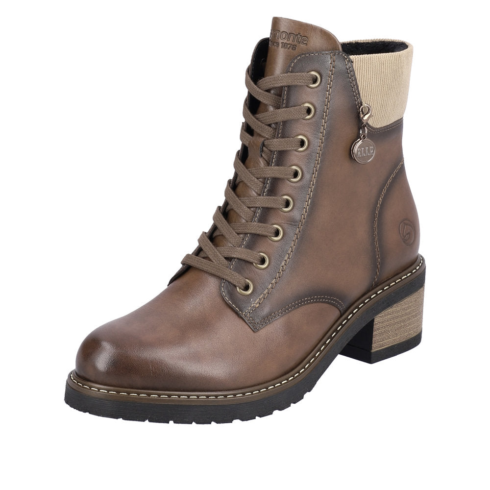 Remonte Leather Women's mid height boots| D1A70 Mid-height Boots - Brown