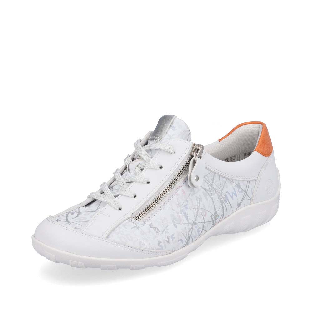 Remonte Women's shoes | Style R3406 Casual Lace-up with zip - White Combination
