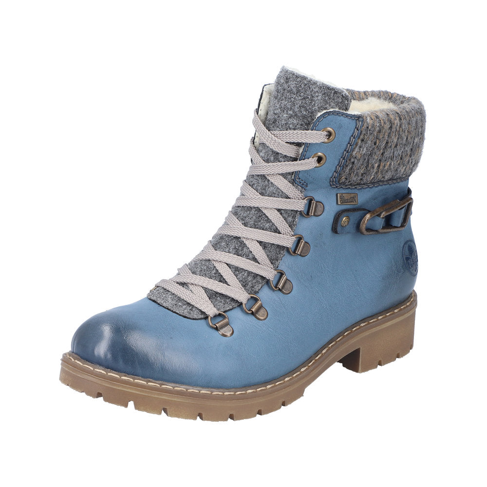 Rieker Synthetic Material Women's short boots | Y9131 Ankle Boots - Blue