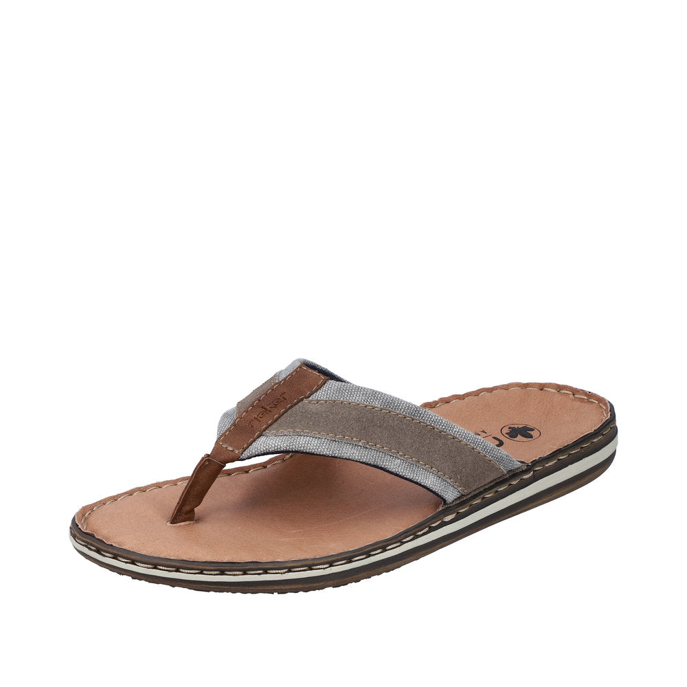 Rieker Men's sandals | Style 21095 Casual Flip Flop - Grey Combination
