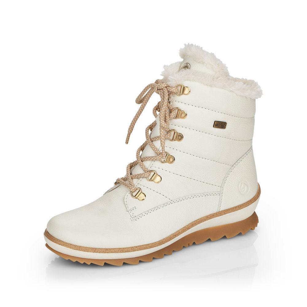 Remonte Leather Women's Mid Height Boots| R8480-01 Mid-height Boots - White